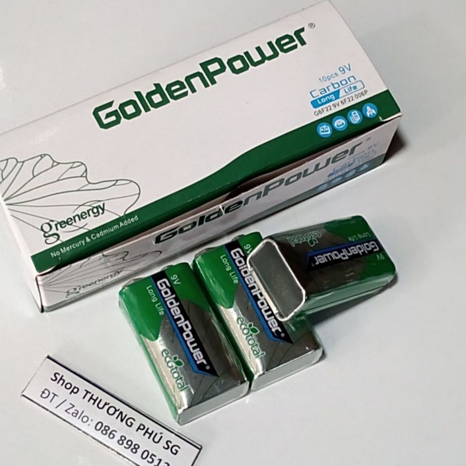 Pin 9V GoldenPower (6F22 - G6F22 9V)  - Pin Vuông)