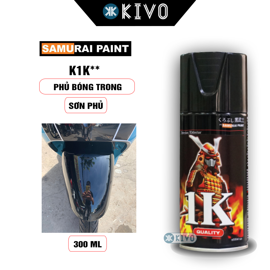 Black paint sandpaper, glossy black, milk white, red, silver, pink, blue, gray-painting samurai fireproof heat resistant, primer, varnish coating-paint motorcycle Oto spray Pô car-paint spray samurai genuine Kivo