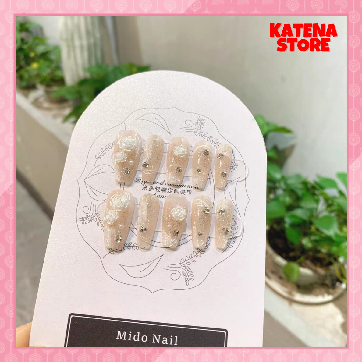 Set 10 cái - Charm hoa hồng trang trí móng nghệ thuật