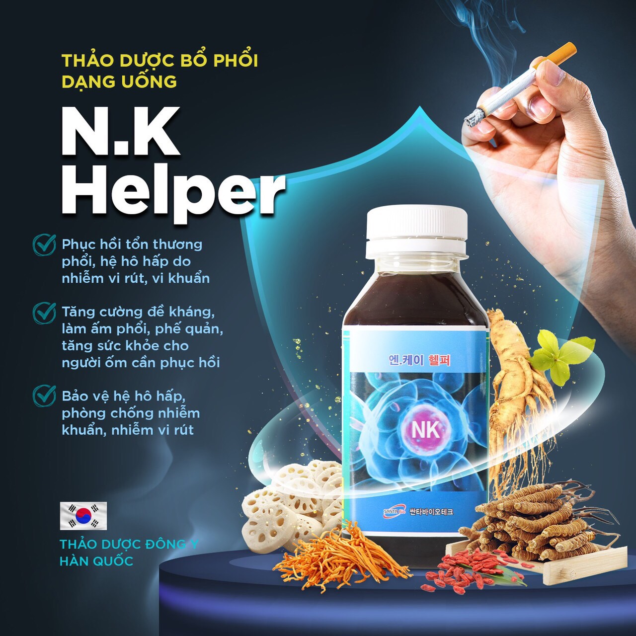 Thảo dược bổ phổi Nk helper 300ml dạng uống