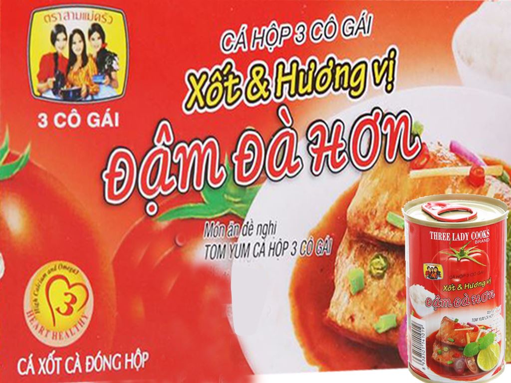 Cá nục sốt cà 3 Cô Gái/Sea Crown nắp bật lon thiếc (155g)