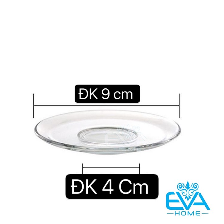 Dĩa Thuỷ Tinh Lót Ly Tách Đường Kính 9cm Cao Cấp / Mini Glass Plate