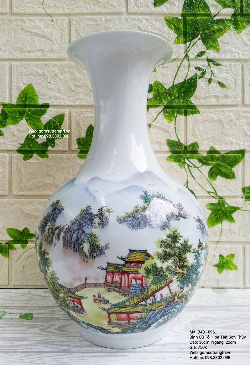 BÌNH CỦ TỎI HỌA TIẾT SƠN THỦY