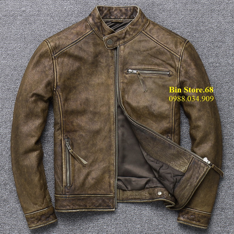 Áo da bò mài cổ điển