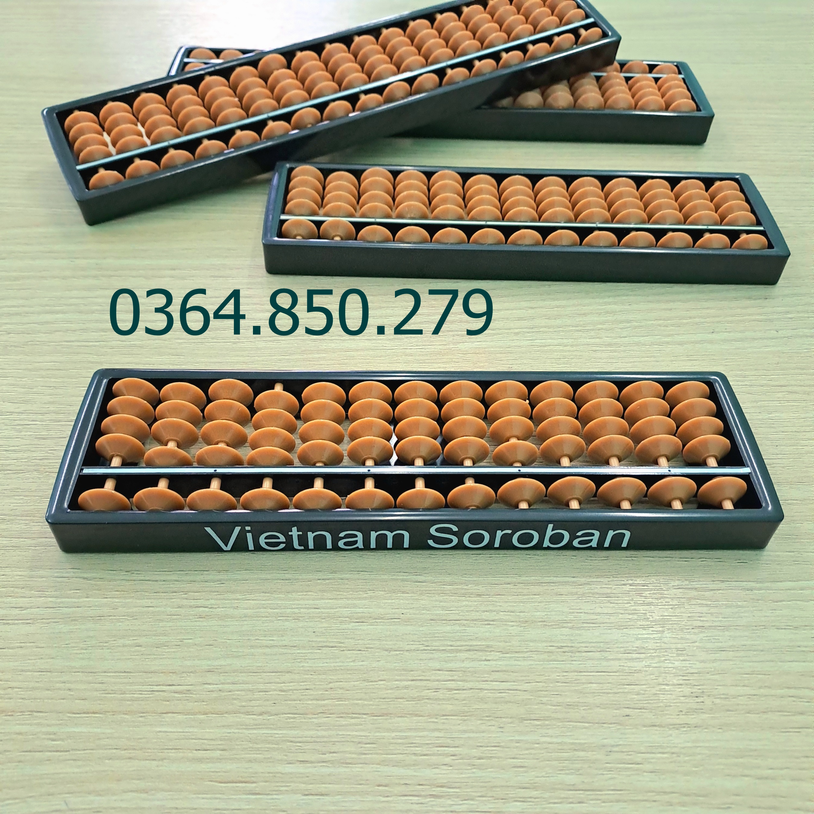 Bàn Tính SOROBAN, Toán Tư Duy, Bàn Tính Gẩy 13 Cột - Màu Nâu, Cho Trẻ 5-10 Tuổi