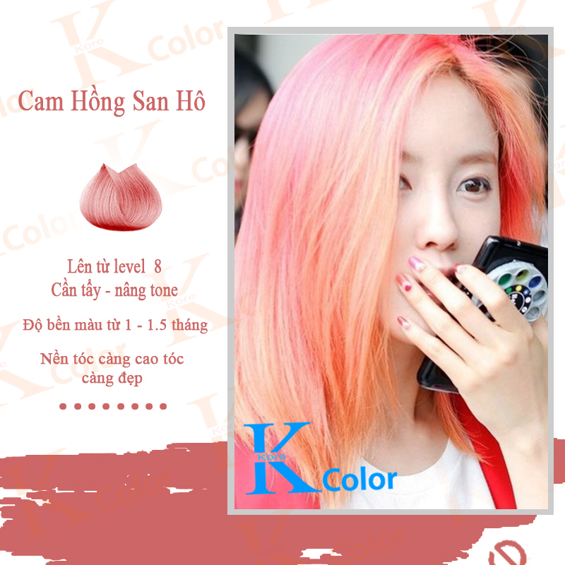 Thuốc nhuộm tóc CAM SAN HÔ  kcolor