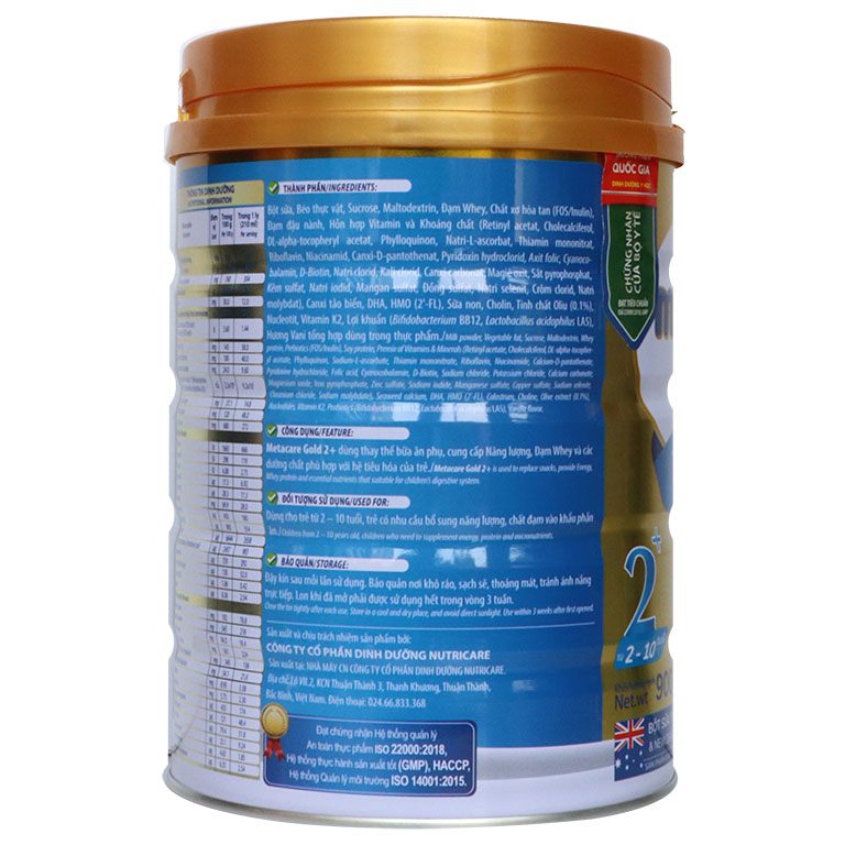 Sữa Meta Care số 2+  900g (Trên 2 tuổi) (Ngày 29/03/2024)