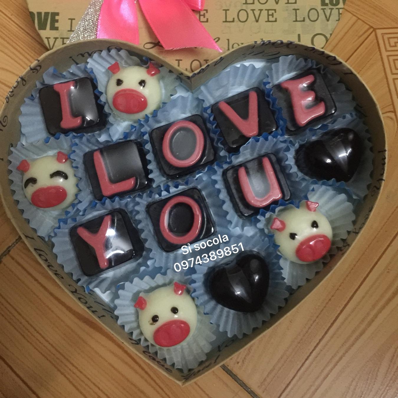 Socola valentine - mẫu I LOVE YOU