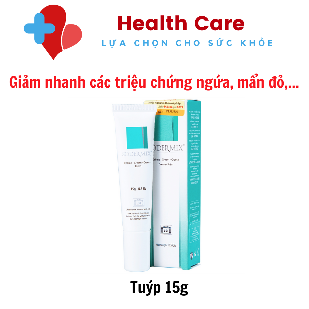Sodermix Cream 15g - Dùng cho sẹo lồi, sẹo phì đại, chàm Sodemix