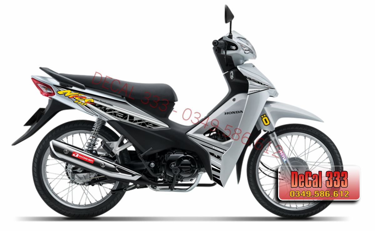 Tem Rời WAVE ALPHA 110 Mẫu NICE XÁM TRẮNG 831134 (Tem 3 Lớp Chống Phai Màu)