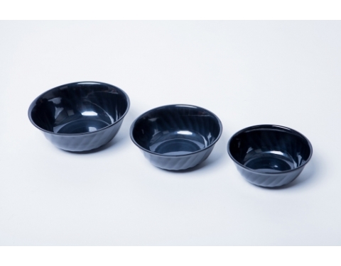 Tô Nhựa Melamine Xoắn Đen Bóng