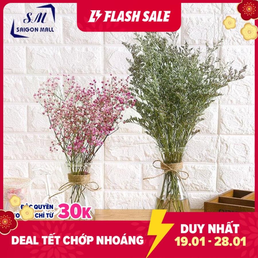 SET 2 Bình bông lọ hoa thủy tinh 1 EO LỚN và 1 EO NHỎ dễ thương + Tặng kèm dây sơ dừa trang trí - 2 bình