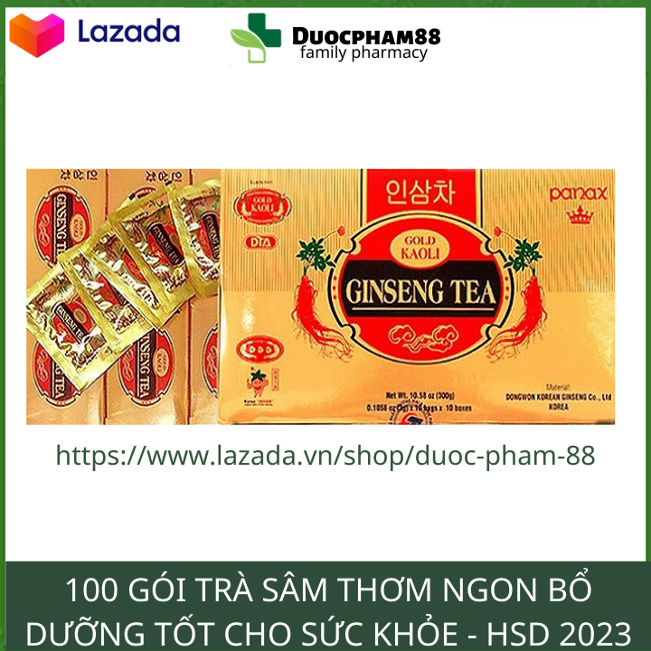100 gói trà sâm Hàn Quốc tăng cường sức khẻo cho cả gia đình HSD2023 - duơc phâm 88