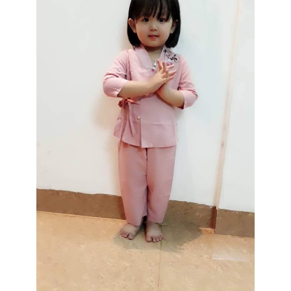 [HCM]Đồ lam  đi chùa bé gái