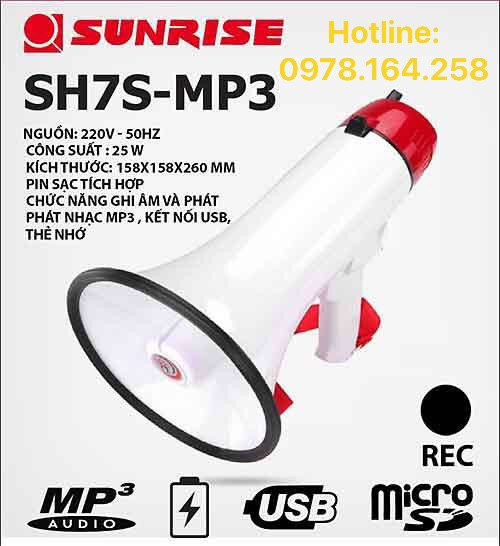 [HCM]Loa phóng thanh Sunrise SH7S-MP3 - sh7s