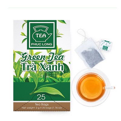 Trà đào, oolong, hồng trà, trà xanh, trà sen, hoa hồng, lài, vải túi lọc phúc long 50g