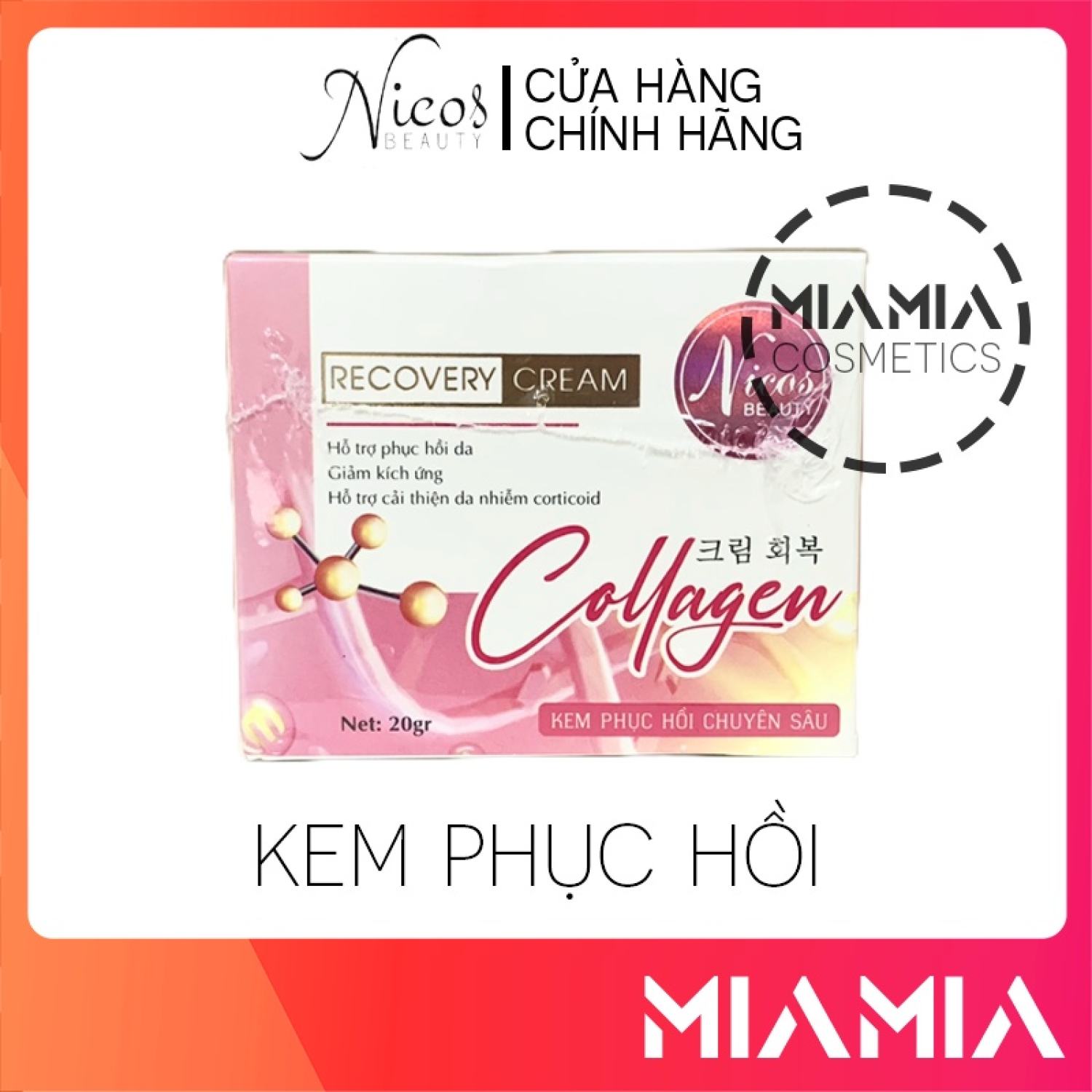 Kem Face Collagen Nicos Beauty Chính Hãng - Kem Phục Hồi Chuyên Sâu 20gr