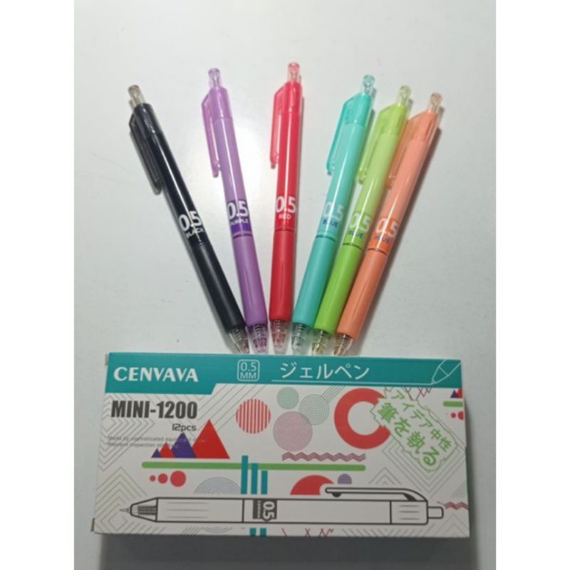 Hộp 12 cây Bút gel bấm Chosch,Cenvava