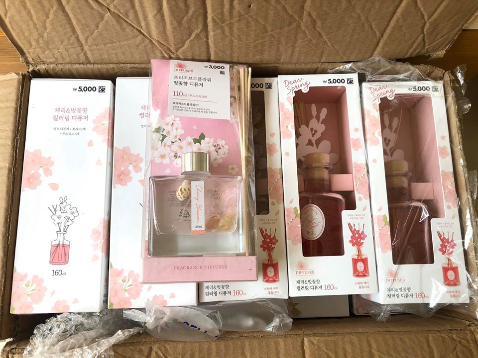 Tinh Dầu Khuếch Tán Hàn Quốc - Cherry Blossom Diffuser - Tặng Kèm Que Khuếch Tán