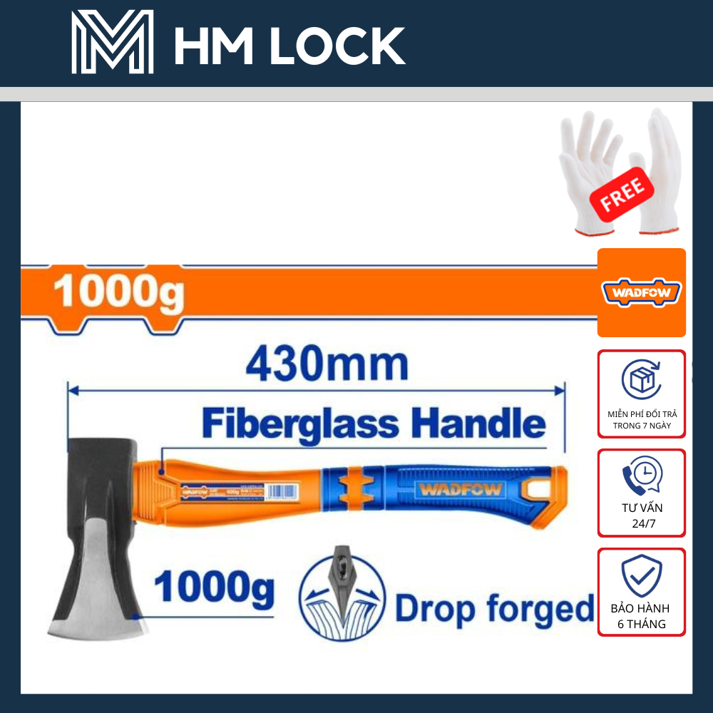 Búa rìu cao cấp 1000g, 2000g wadfow - hàng chính hãng - whm6321- hm lock