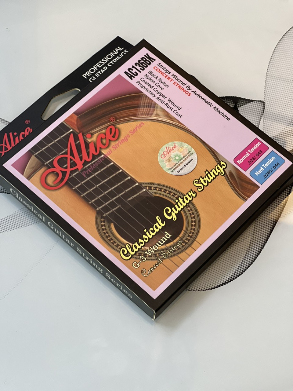[ Giá Tốt ] Dây đàn guitar classic Alice AC136BK( nylon đen)