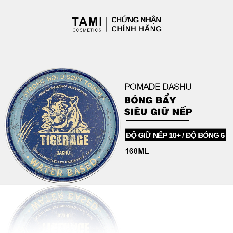 Pomade tạo kiểu tóc DASHU Classic Tiger Rage Pomade Water Based 168ml Pomade gốc nước Tạo kiểu tối ưu Hương nước hoa nam tính Sáp vuốt tóc nam TM-PM01 nhập khẩu