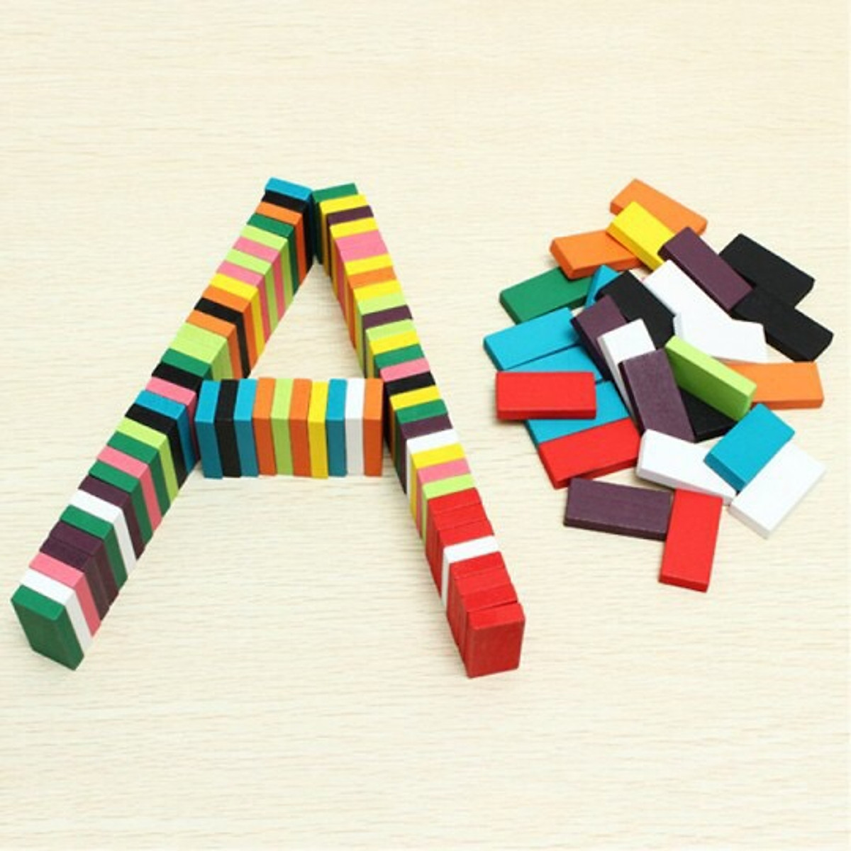 Bộ 100 thanh domino gỗ nhiều màu siêu hot dmn11