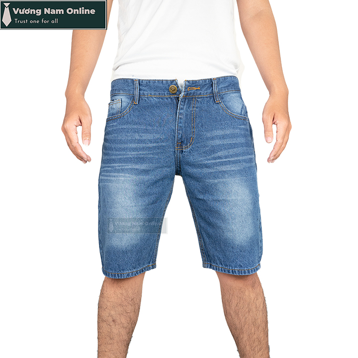 Quần short jean nam chất bò cao cấp ngắn rách xước