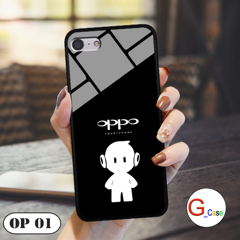 Ốp lưng OPPO A39 - lưng kính in logo hãng điện thoại