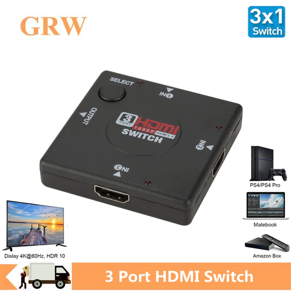 (Switch) Hub gộp 3 HDMI ra 1 HDMI (3 máy ra 1 màn hình)