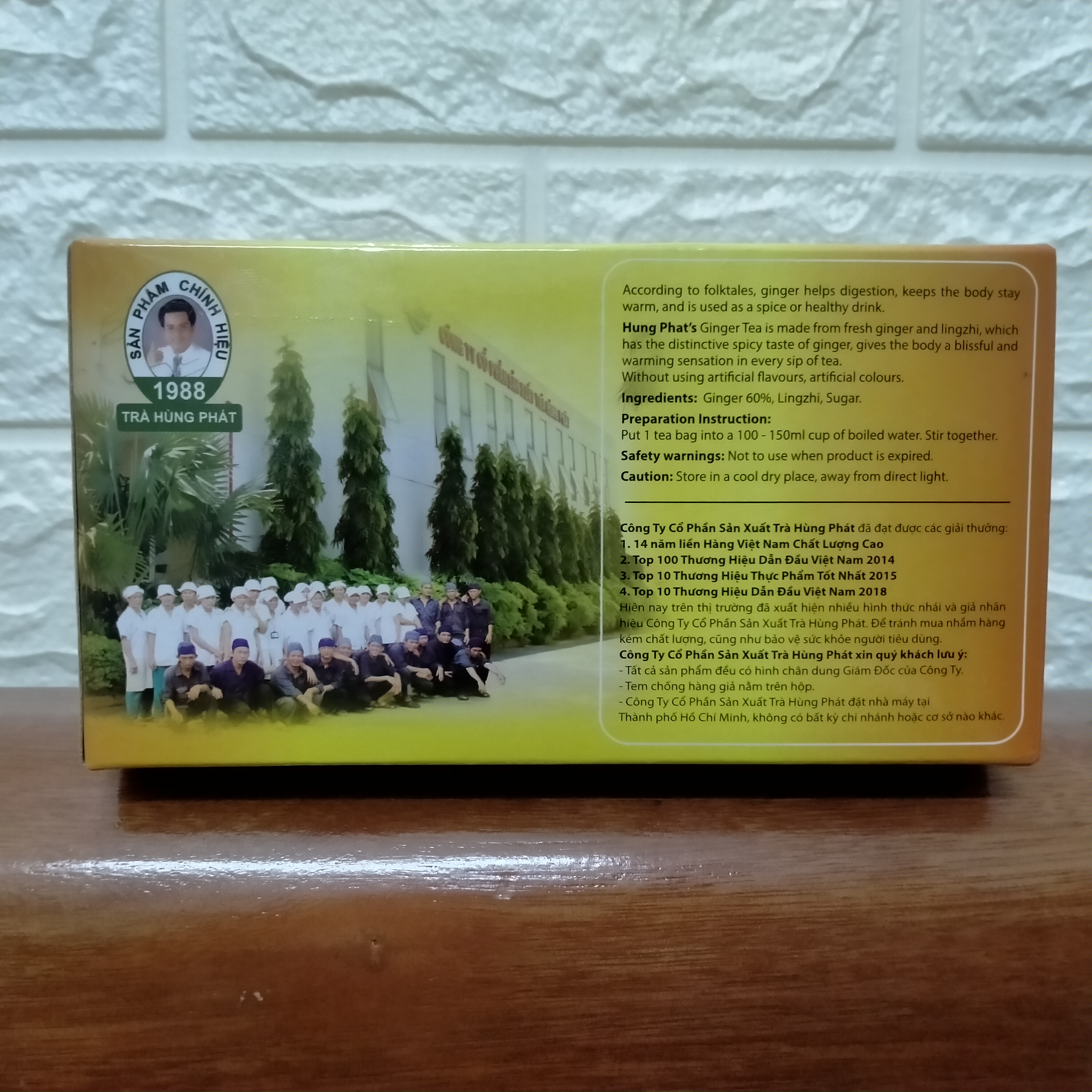 Trà gừng hùng phát ( 20 túi lọc x 10g , LOẠI TO )
