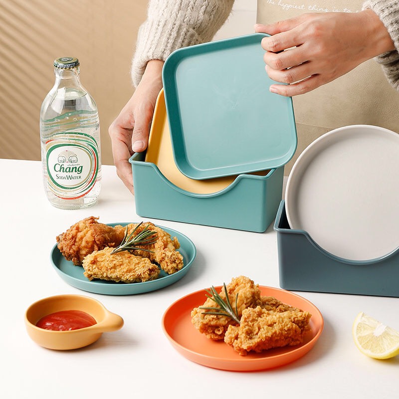 Khay/Đĩa nhựa đựng thực phầm  chất liệu lúa mạch đi picnic (1 chiếc)