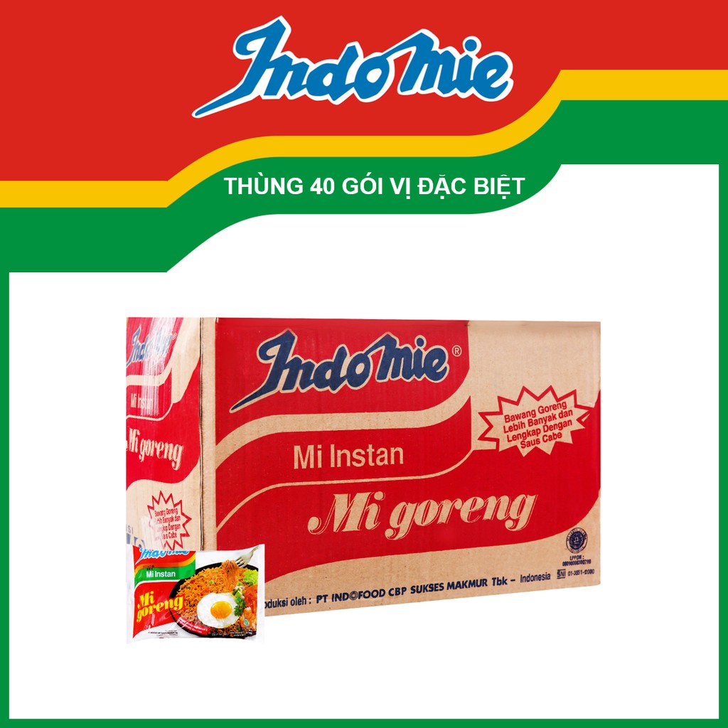 [FThùng 40 gói mì xào khô Indomie Mi Goreng Rasa Iga Penyet vị đặc biệt 85gr