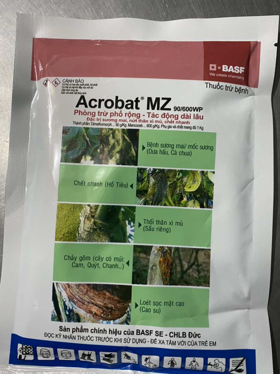 Thuốc trừ nấm bệnh Acrobat Mz 90/600wp (gói 100gr) chuyên trừ bệnh sương mai, chết nhanh, xì mủ loét sọc