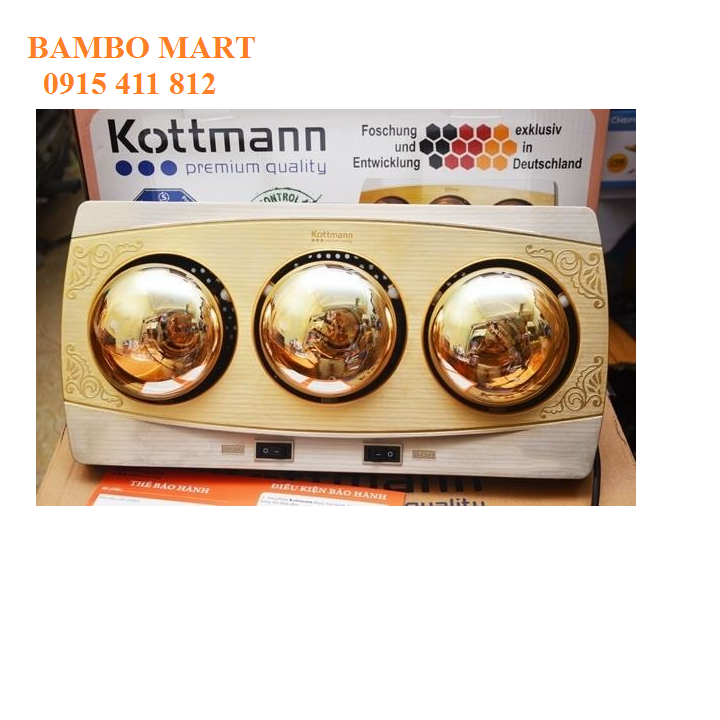 ĐÈN SƯỞI NHÀ TẮM 3 BÓNG KOTMAN