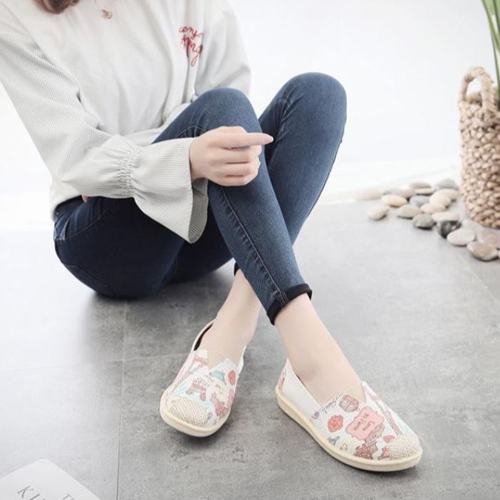 Giầy lười đế cao su phối màu trẻ trung - G032