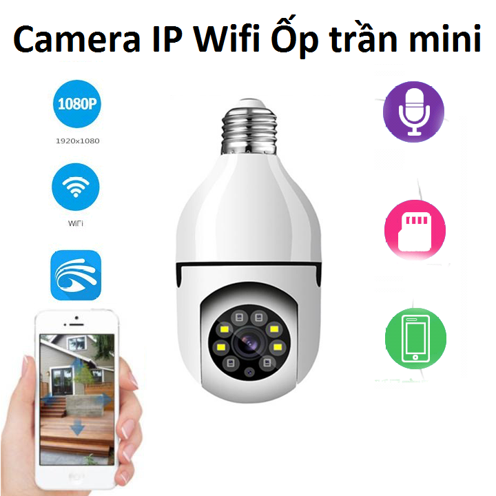 Camera ip ốp trần mini yoosee x8700 xoay 360 độ siêu nét 2.0mp chuẩn fullhd tích hợp đèn led có màu ban đêm