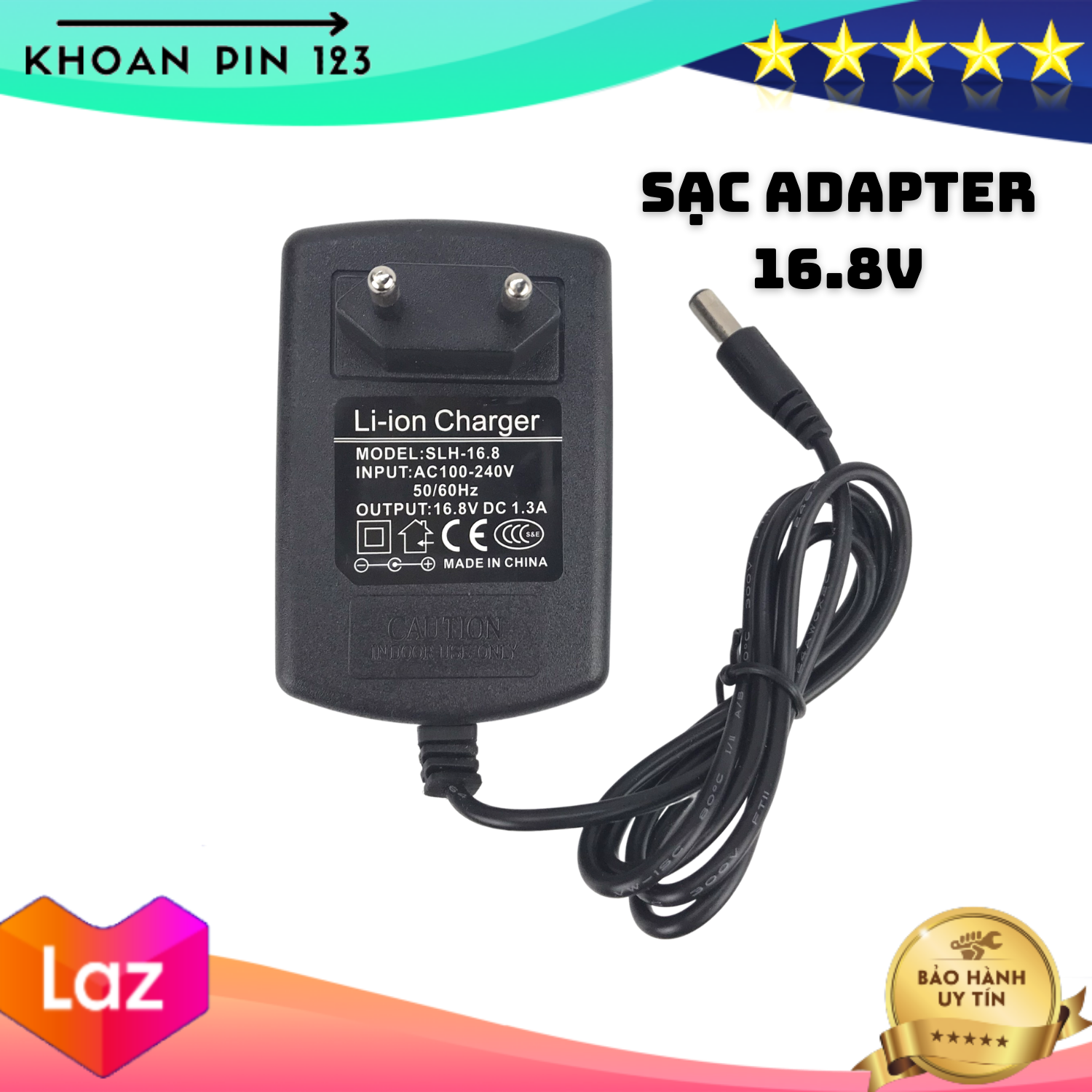 Sạc pin 16,8v adapter li-ion cho máy khoan pin, bắt vít cầm tay có đèn báo