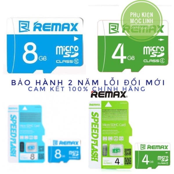 THẺ NHỚ REMAX 8GB 4GB MICRO MEMORY CARD SD TỐC ĐỘ CLASS 10 BH 24 THÁNG