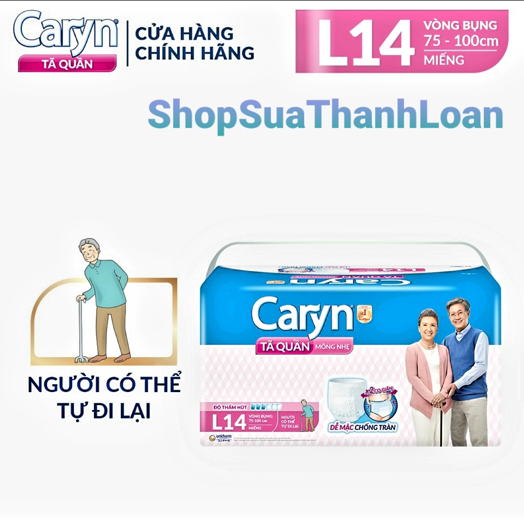 Tã Quần Người Lớn Caryn Mỏng Nhẹ  Size L - 14 Miếng