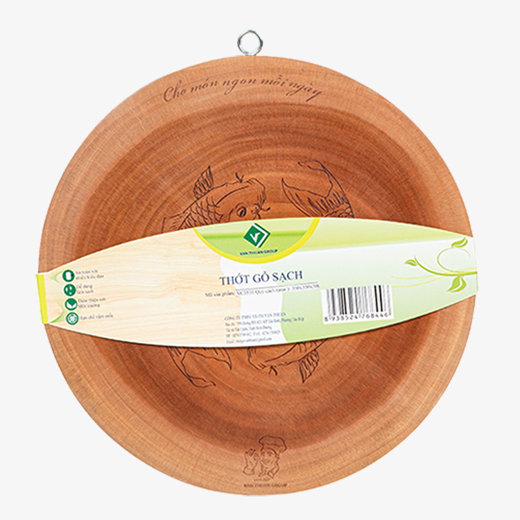 Thớt xà cừ tròn 35x35x3.5 (cm)