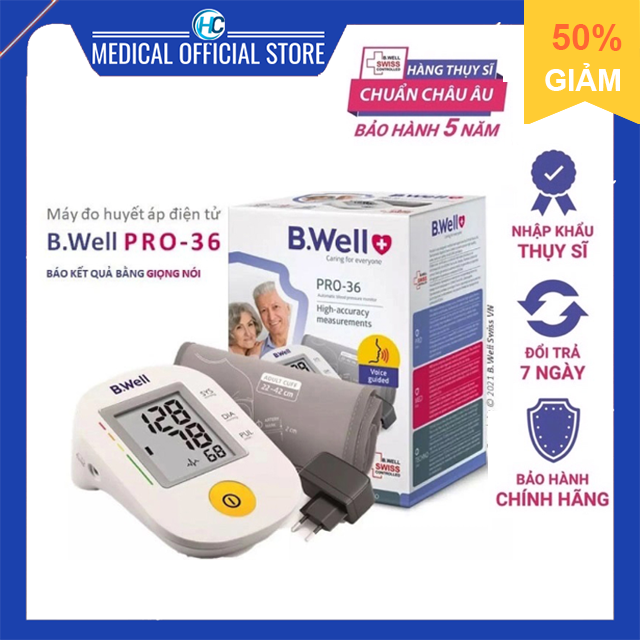 Máy đo huyết áp có giọng nói tiếng việt b.well pro-36