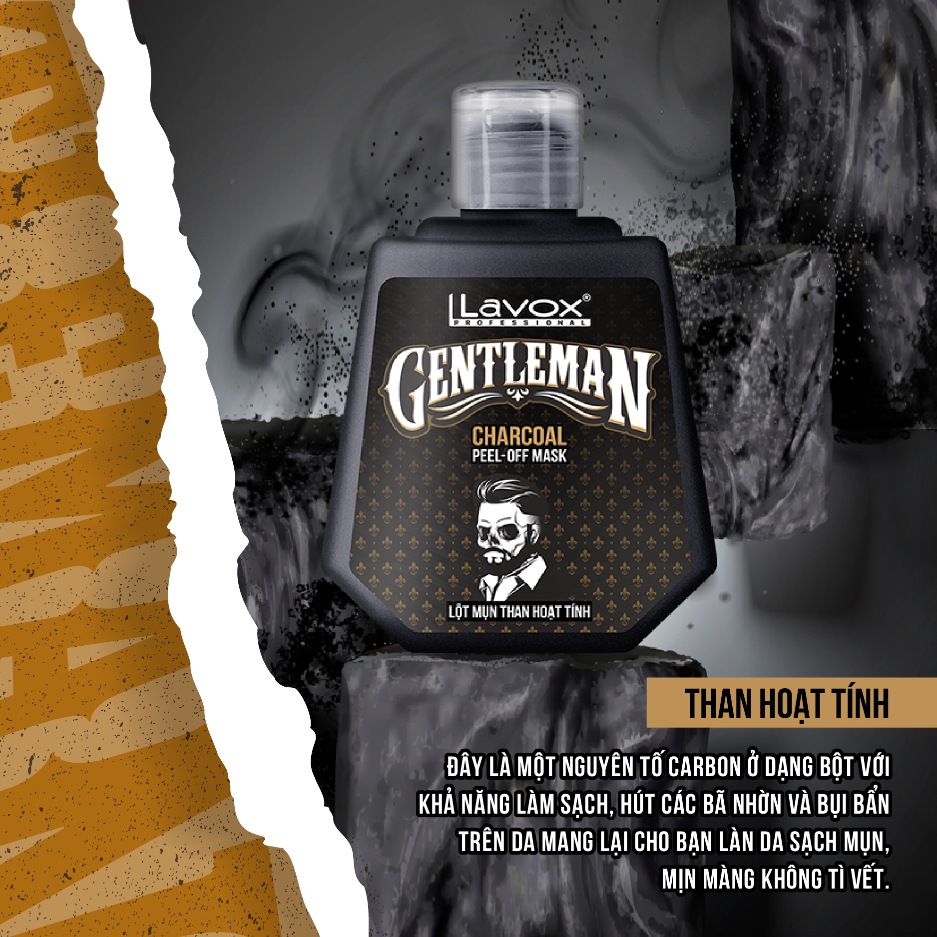 Mặt Nạ Lột Mụn Than Hoạt Tính Lavox Gentleman Giúp Sạch Mụn Và Mịn Da
