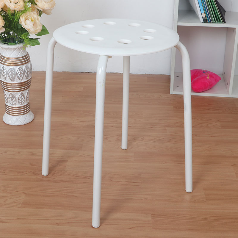 Ghế đẩu tròn chân sắt IKEA Marius - Trắng