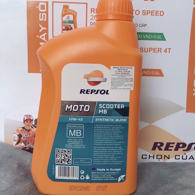 [HCM]Nhớt Repsol Scooter MB 10W40 800ml