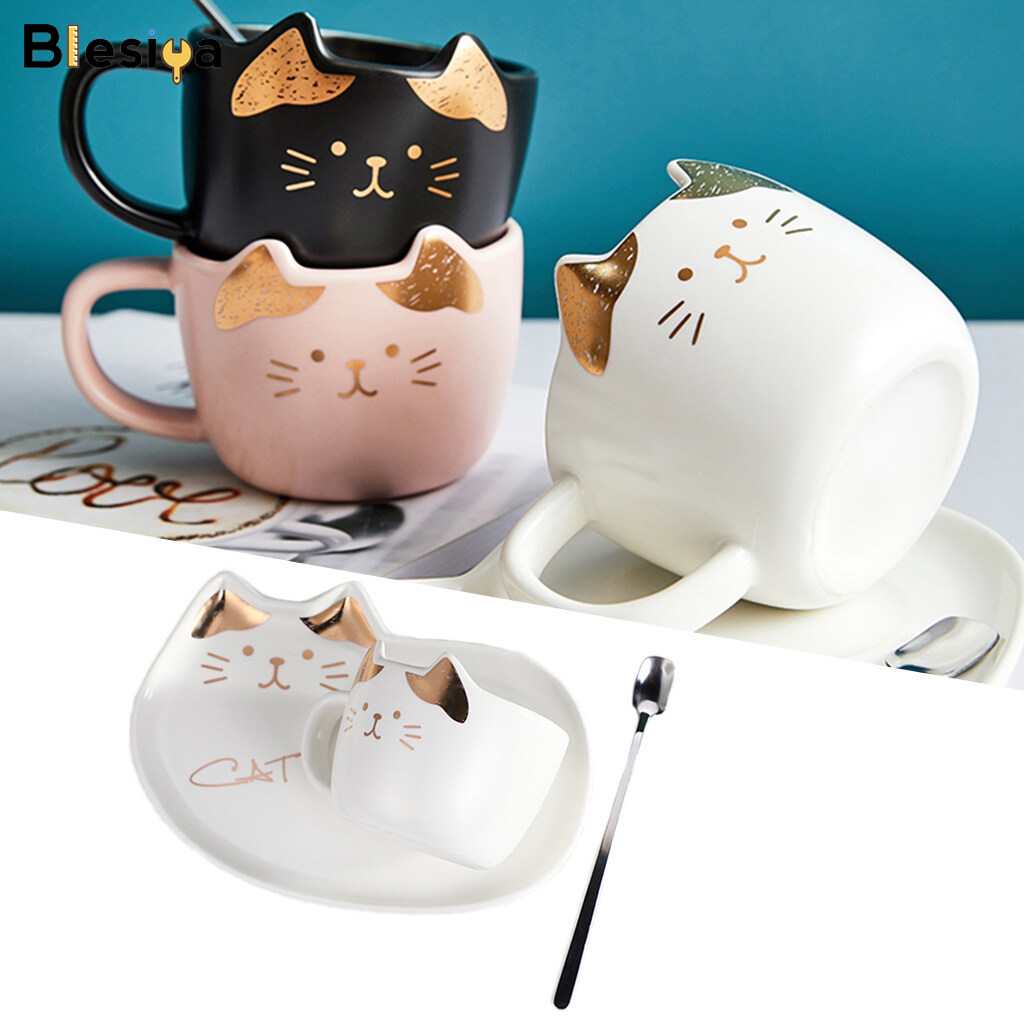 Ly Sứ Sáng Tạo Blesiya, Cốc Cà Phê Hình Mèo Dễ Thương, Tách Trà Nữ 200Ml