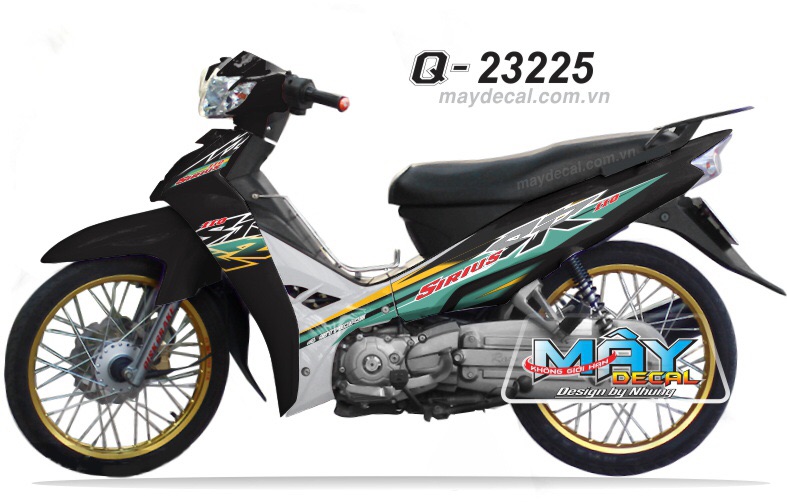 Tem rời Sirius SR đen bạc