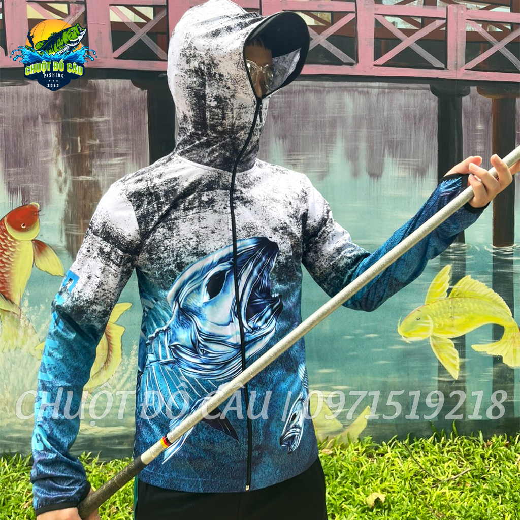 Áo khoác câu cá Big Fish xanh xám
