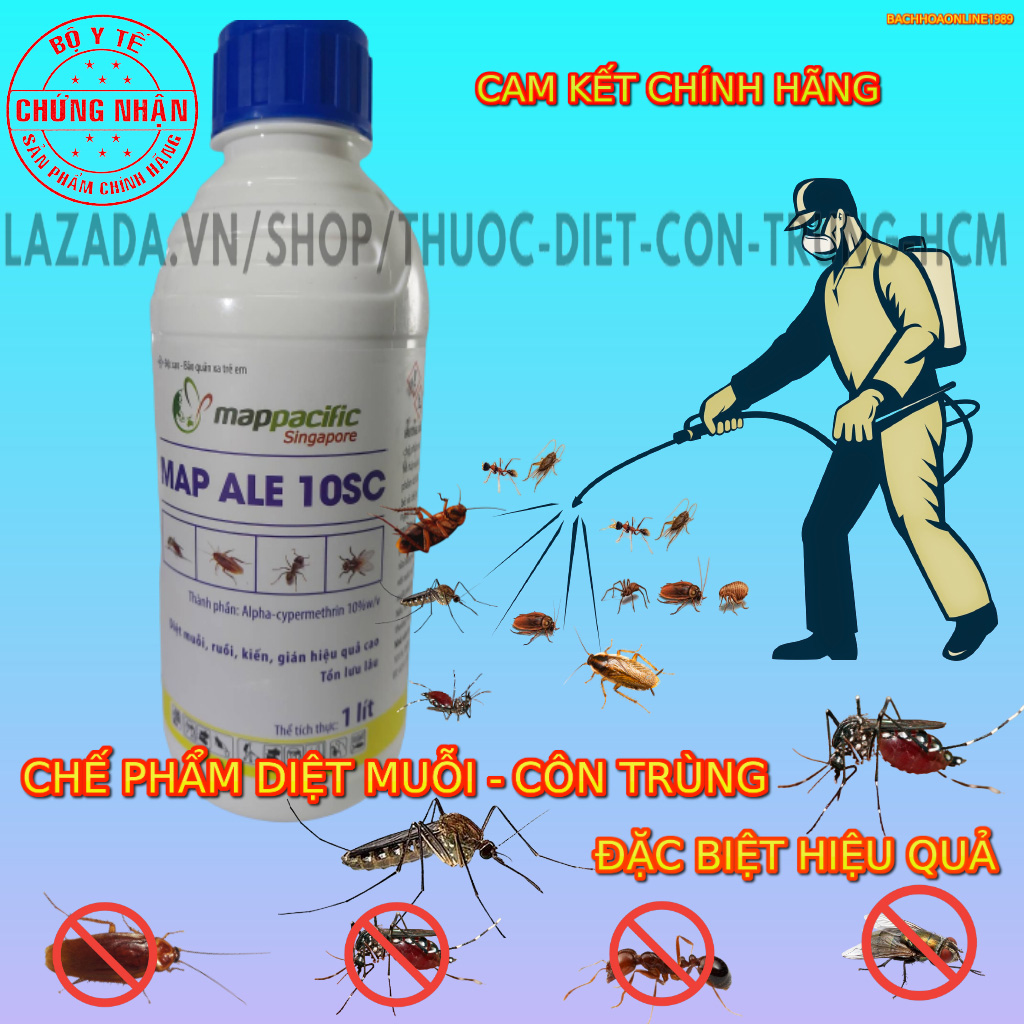 (Chính hãng) Map ALE 10SC (1 lít) Map Pacific - Singapore - Thuốc diệt Muỗi và côn trùng (ruồi, kiến, gián...)