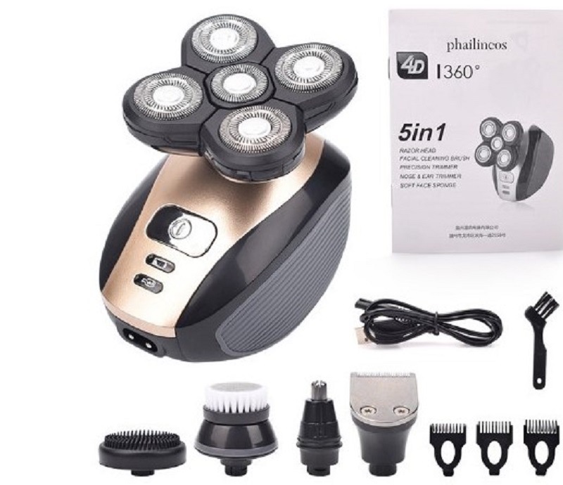 Bùng nổ máy cạo râu năm đầu điện 4d dao cạo đa năng nổi